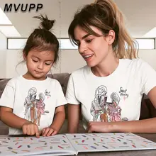 Семейная футболка для мамы и дочки, футболки, платья для мамы и дочки, одинаковые комплекты для мамы и дочки, одежда для мамы и дочки, одежда для маленькой мамы