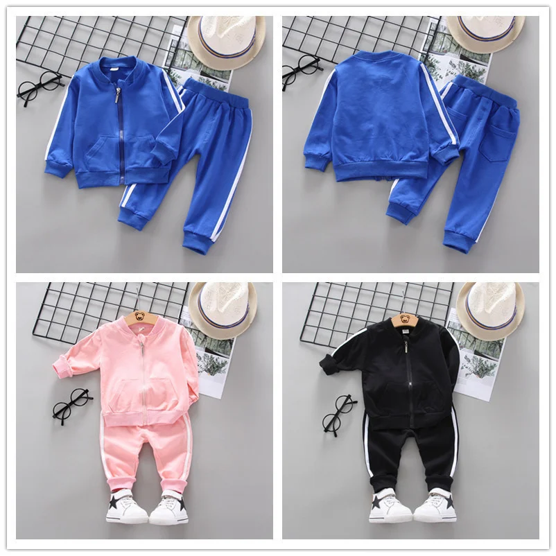 Spring Autumn Baby Boys Girls Casual Clothes Infant Kids Jacket T Shirt Pants Toddler Fashion Costume Children Letter Tracksuits