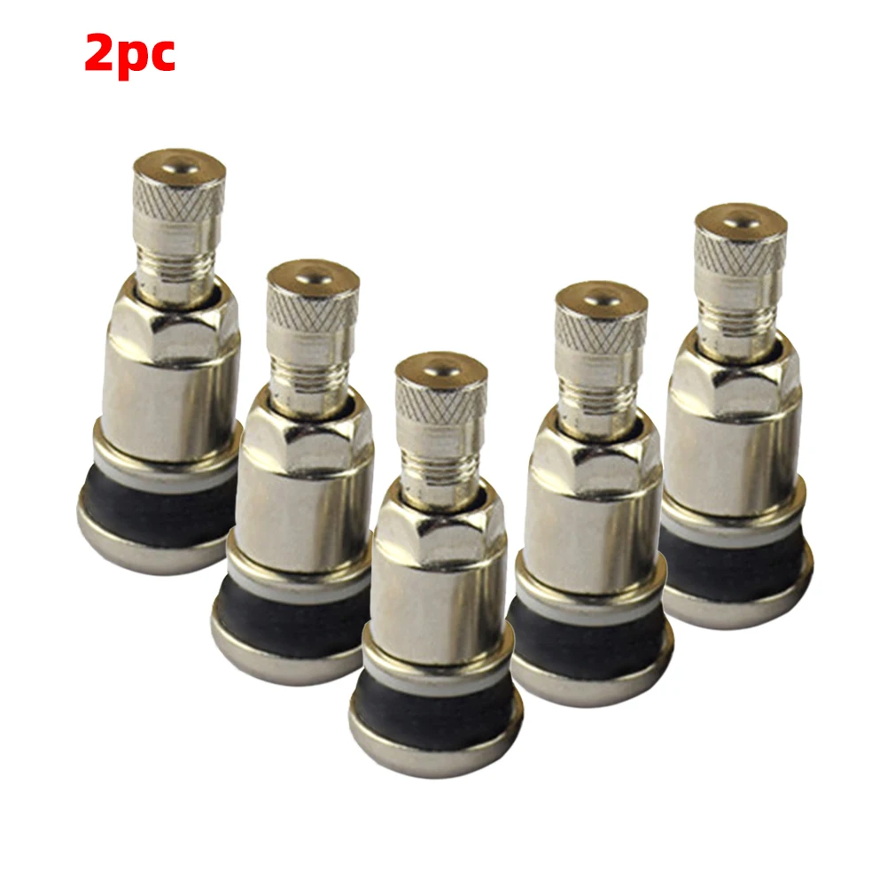 

2PCS Bicycle Bolt Tubeless Tire Valves Professional Portable Durable Metal Steel Motorcycle Use Rubber Accessories Steam Cap