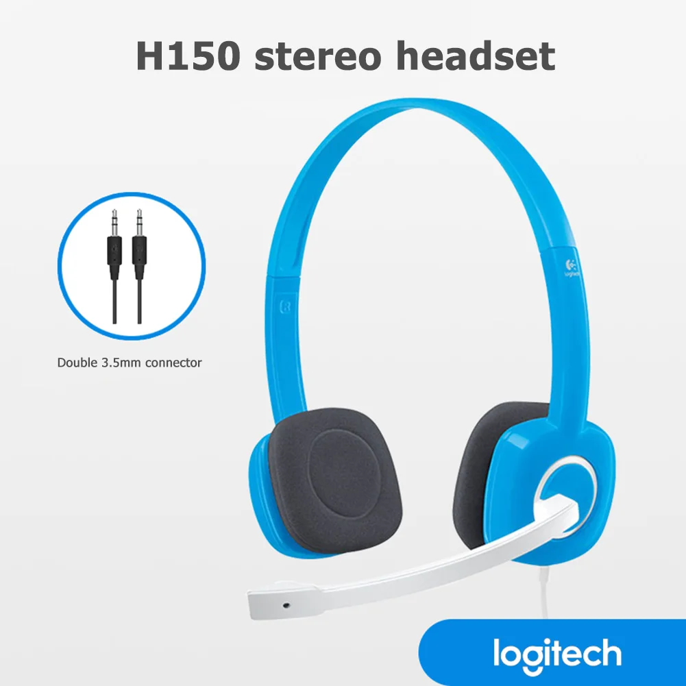 Проводные наушники Logitech H150 для настольного ПК стерео двойные 3 5 мм с