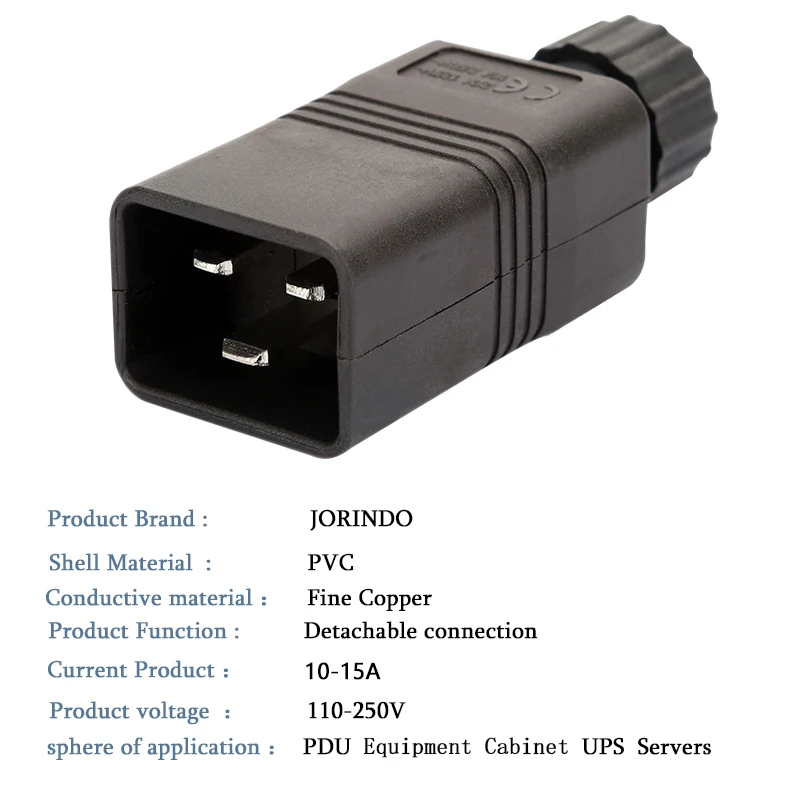 Черный 16A CE медь IEC320 C19 C20 UPS PDU мощность Rewirable разъем 3P собрать провода сосуд Мужской Женский преобразования разъем