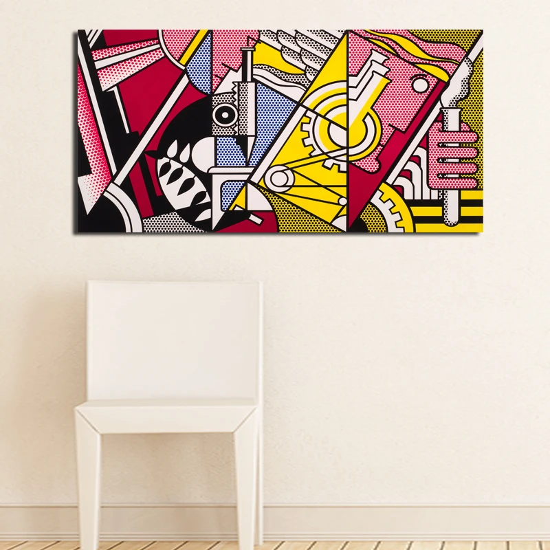 Roy Lichtenstein Поп-Арт холст живописная абстрактная картина для жизни комнатные настенные картины большой размер Холст рисунки без рамки