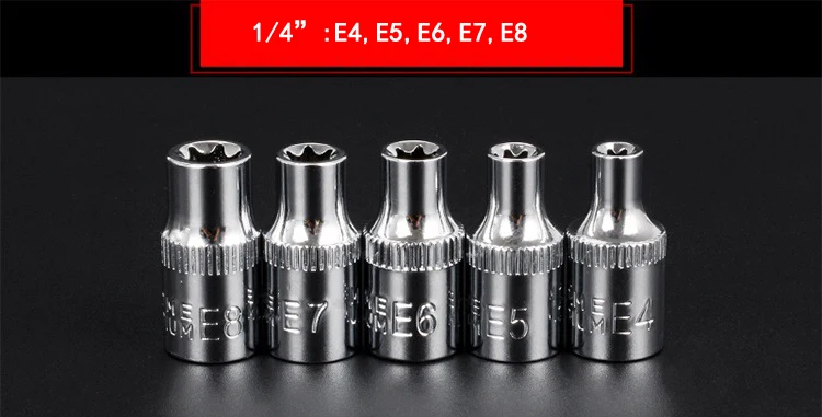 1 шт. E4-E24 Торцевая розетка 1/"& 3/8"& 1/" E-type шестигранный ключ CR-V 1/2 торцевые инструменты гаечный ключ головка Инструменты для ремонта авто