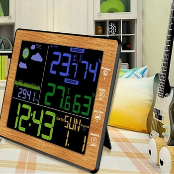 

Digital Color Forecast Station Indoor/Outdoor Temperature Display Date Week Alarm Clock for Office Kitchen Bedroom