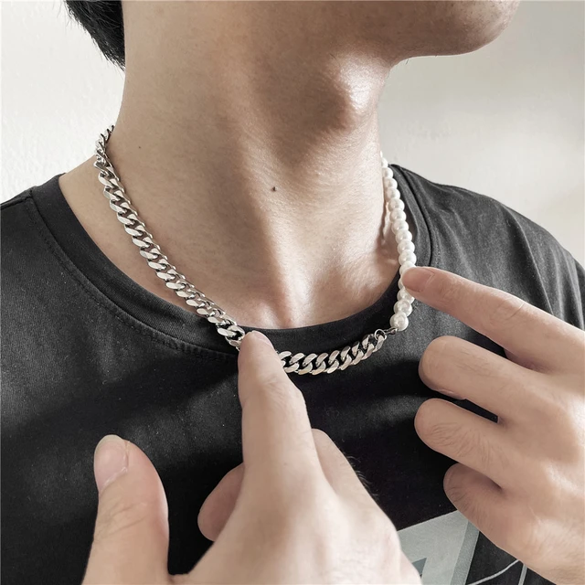 Splicing Pearl Punk Trendy Beaded Chain Necklace Beads for Men Chain Short  Choker Necklaces Men 2022 Fashion Jewelry - AliExpress