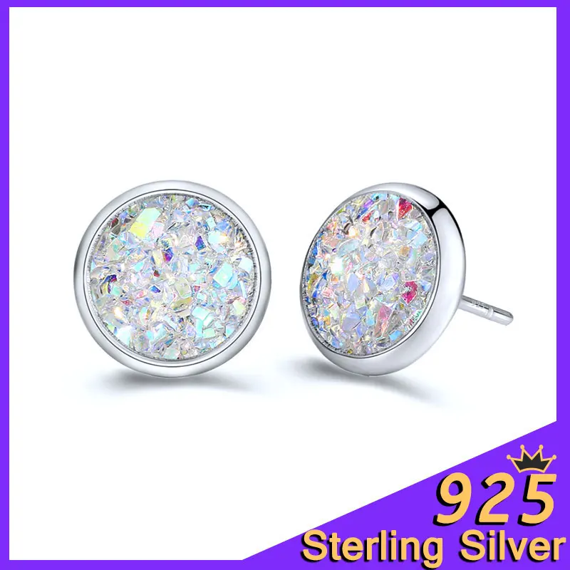 925 Серебряные Круглые серьги-гвоздики в стиле панк из титановой стали, мужские женские серьги, Распродажа мужских сережек, Прямая поставка YC3