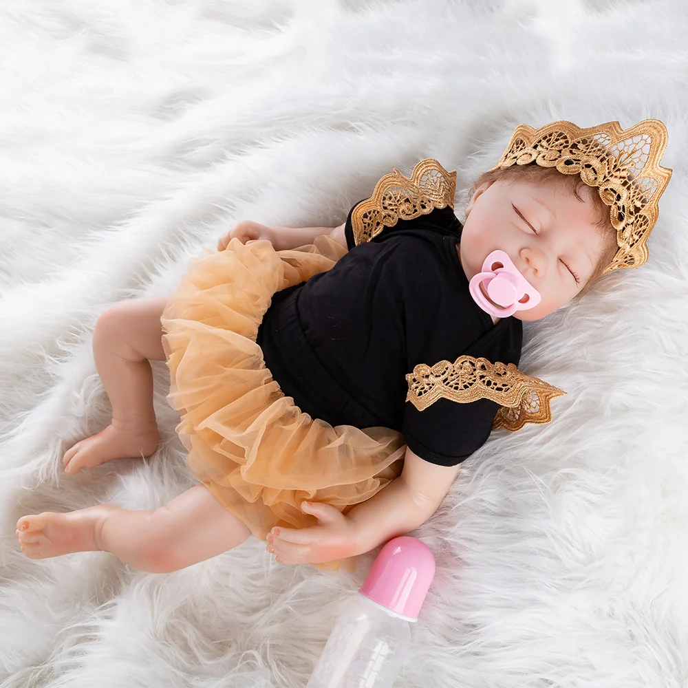 День рождения Reborn Baby Doll Силиконовые Куклы 22 дюймов Принцесса Спящая кукла «подсолуха» для детей, игрушки Bonecas День защиты детей Difts