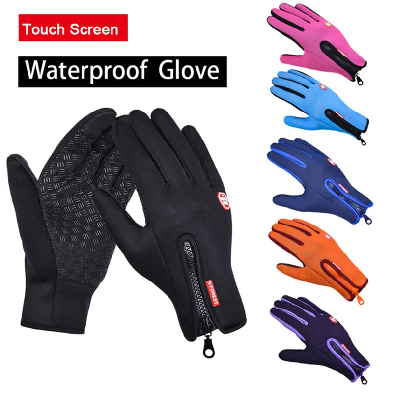 

Windstopers Gloves Anti Slip Windproof Thermal Warm Touchscreen Glove Breathable Tactico Winter Men Women Black Zipper Gloves