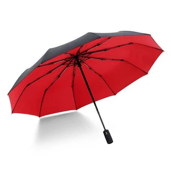 

Full Automatic Oversize Reinforced Umbrella Three Folding Male Female Parasol Umbrella Rain Women Windproof Business Umbrella Re