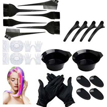 

22 PCs Hair Dyeing Tool Set HairColor Mixing Dye Bowl Comb Brush Styling Hair Tint Tool Set Shower Cap Hair Tint Tool Home Salon