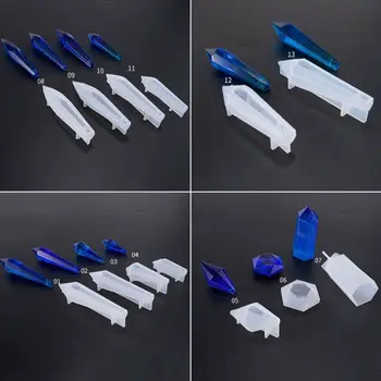 

13-pack Pendulum Silicone Casting Mold, Cone Epoxy Resin Mold, Resin Stone Pendulum Crystal Column Pendant UV Resin Mold Jewelry
