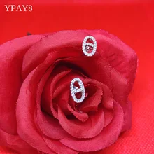 YPAY8 Роскошные модные женские 925 стерлингового серебра высокое качество ногти буквы милые свадебные вечерние не аллергические серьги ювелирные изделия