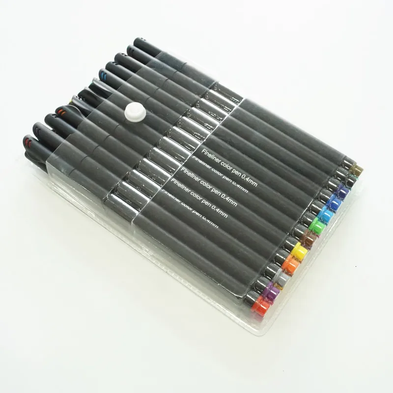 0,38 мм 24 цвета ход ручки тончайший маркер на водной основе Ассорти чернил Искусство Рисунок для детей граффити крючкообразная ручка