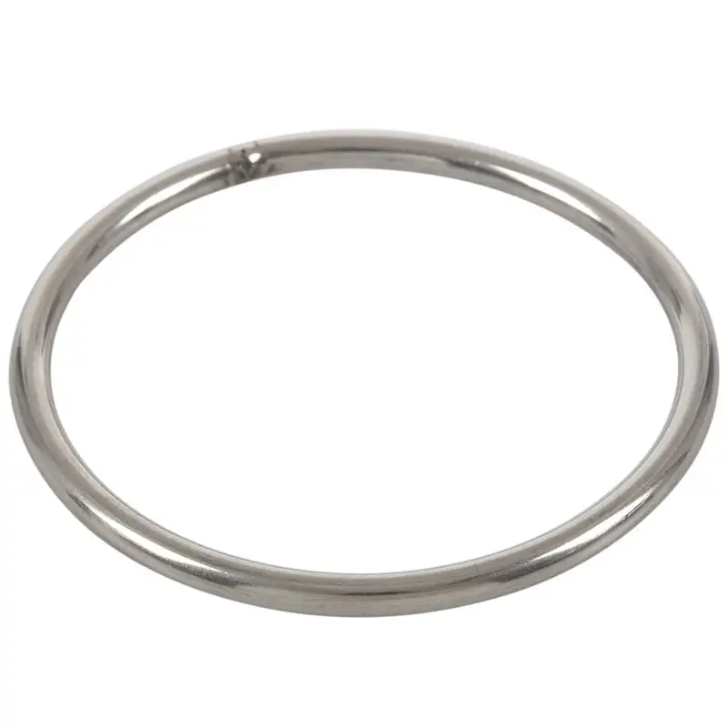 M6x100mm 304 нержавеющая сталь сварное круглое кольцо Серебряный тон