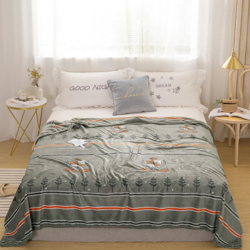 

Landscape bedspread blanket 200x230cm High Density Super Soft Flannel Blanket to on for the sofa/Bed/Car Portable Plaids
