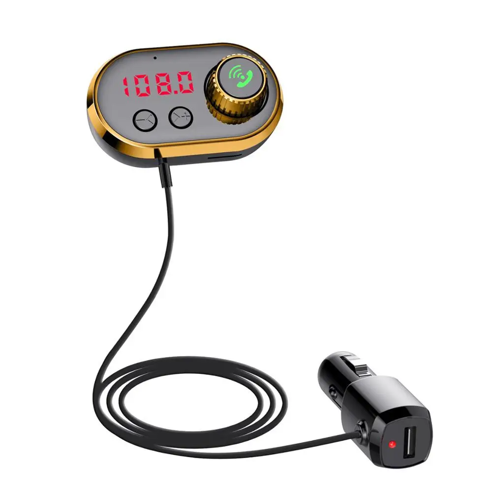 5V2. 4A может быть загружен с твердым ароматом ядро автомобиля MP3 Bluetooth плеер FM запуск распределения автомобильный Магнитный кронштейн - Цвет: Золотой