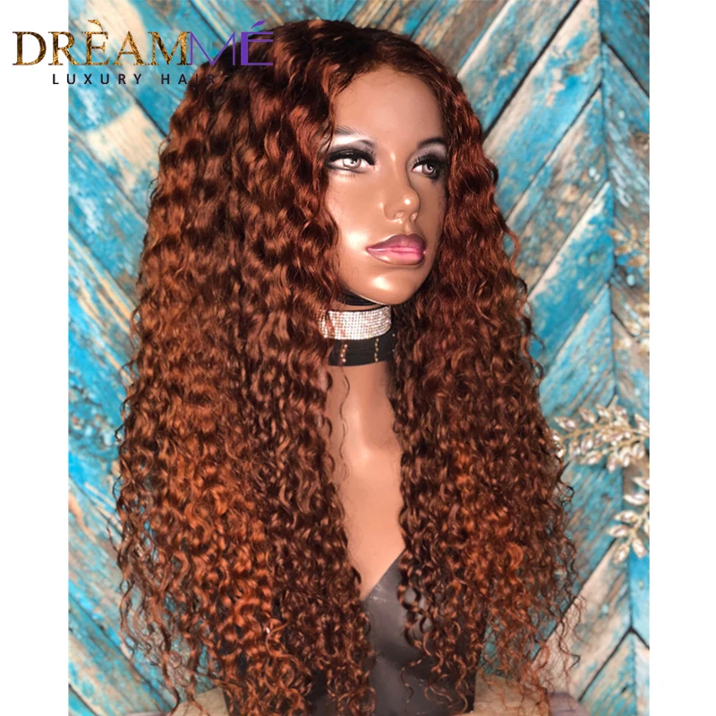 Глубокая часть 13*6 кружевные передние человеческие волосы парики цветные кудрявые парики для женщин бразильские волосы remy Предварительно выщипанные кружевные парики M
