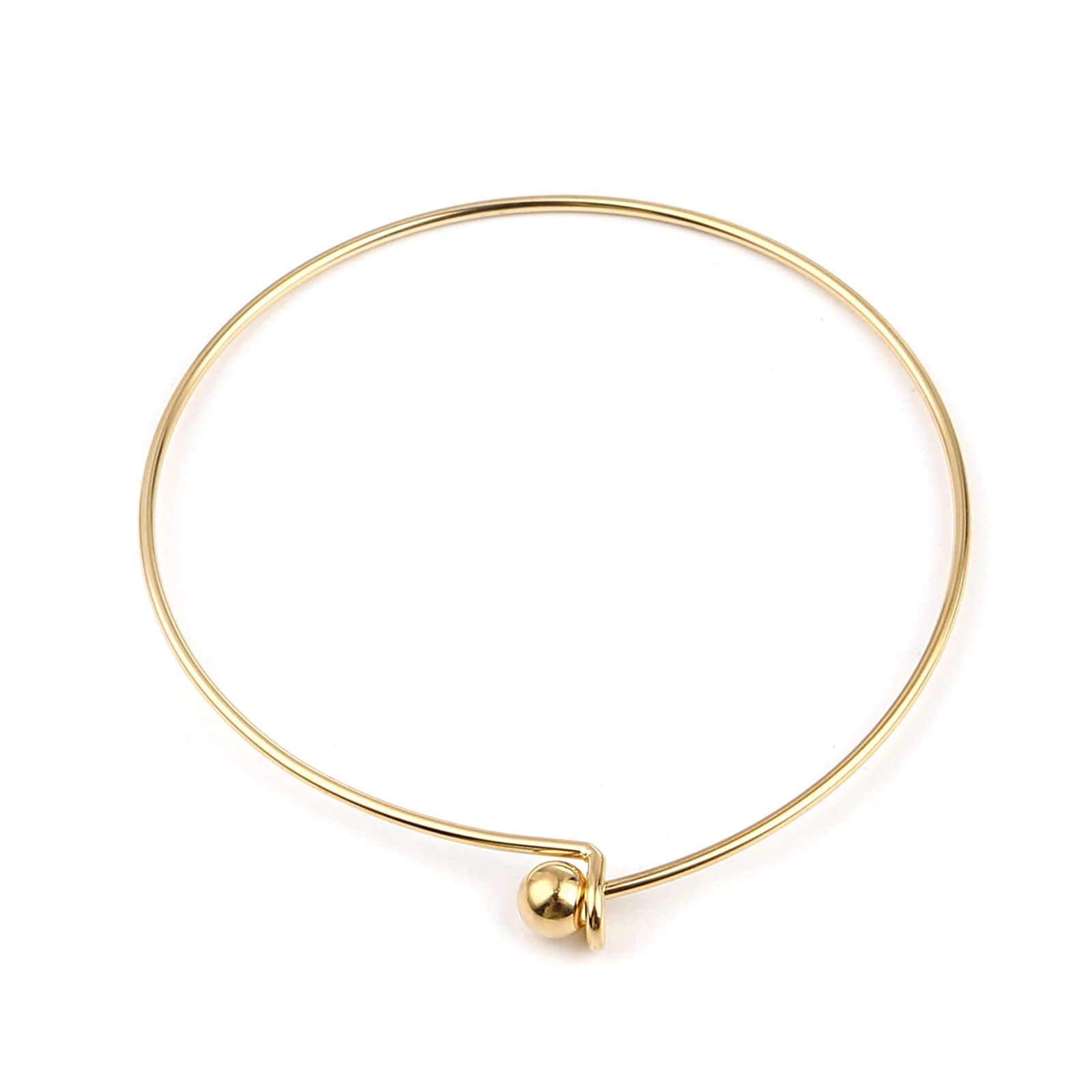 Simple Bracelet Stainless Steel Bangles Bracelets Circle Ring Gold Color Adjustable 21cm(8 2/8") long 1 Piece bangle bracelet stainless steel bracelet