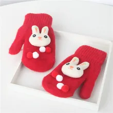 Зимние детские перчатки с героями мультфильмов; детские теплые вязаные перчатки для мальчиков и девочек; зимние перчатки с принтом; перчатки для детей#15