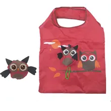 Travel Easy Storage Soft Eco-friendly Cartoon Animal Reusable Ladies Shopping Bag Gift Handbag Folding Food Tote With Handle