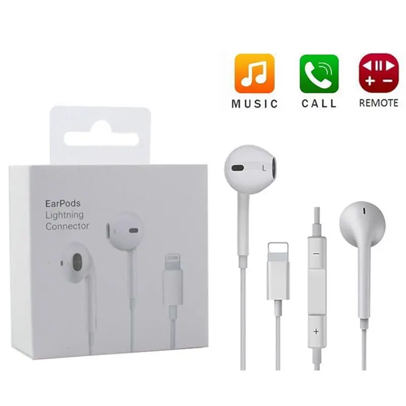 

Wired Headset Earphone Microphone Stereo HiFi Headphone Earbuds for iphone 8 7 11 Plus X XR XS Max Earphones fone de ouvido For Phone