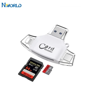 

Nworld Cardreader Micro Sd Memory Card Reader Usb sd card Adapter For iPhone 8 7 PLUS 5 5S 6S 6 /Samsung/LG Android OTG Phones