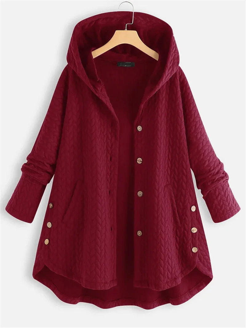 Ladies Long Jacket Coat Autumn Winter Casual Female Women Warm Thick Long Sleeve Hooded Sweater Outwear Hoody Overcoat Hoodies
