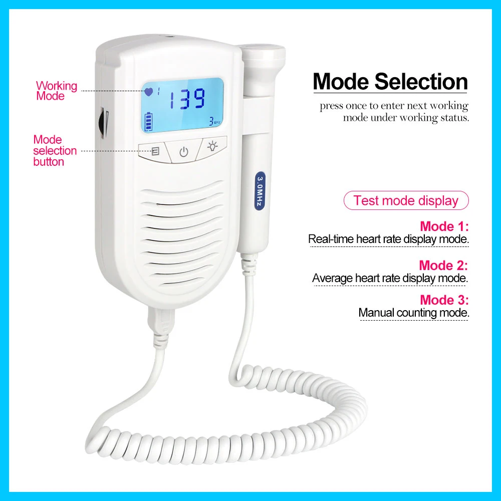 Новый дизайн фетальный допплер монитор сердцебиения младенца домашнее здоровье