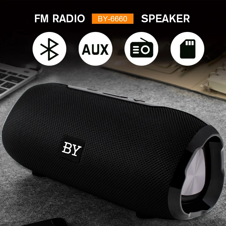 

BY6660 Mini Bluetooth Speaker Portable Waterproof Wireless Loudspeaker 10W For Phone Computer Outdoor FM radio Bass Stereo Music