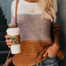 Женский осенний свитер контрастные Цветные Блоки цветные повседневные пуловеры женские