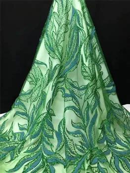 

New design beautiful monochrome sequin embroidery French mesh gauze African lace fabric suitable for high-end evening dress skir