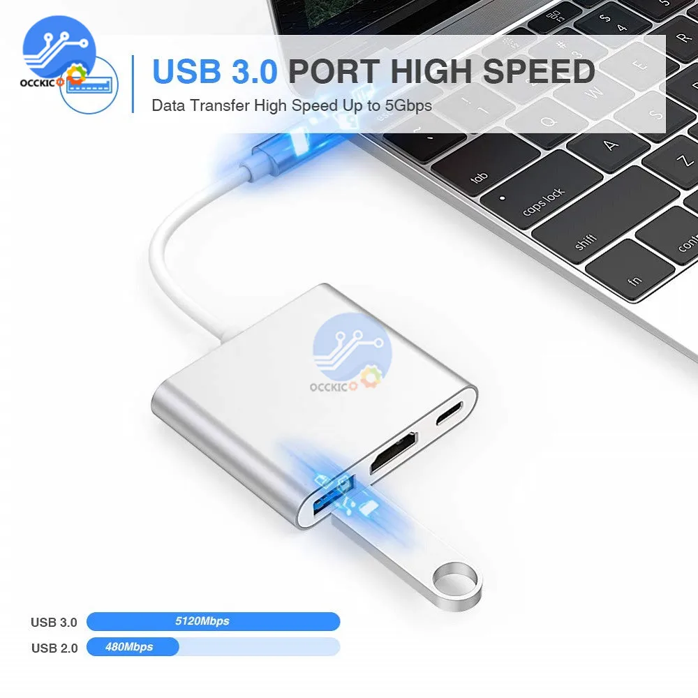 USB-C HDMI конвертер адаптер 3 в 1 кабель Usb 3,0 Тип C переключатель в HDMI 4K 1080P для samsung huawei Macbook