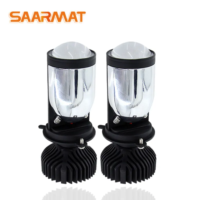 

H4 LED Bulb with Mini Projector Lens H4 LED Conversion Kit 9600LM Automobiles Hi/Lo Beam LED Headlight Bulbs 12V 24V 6500K White