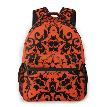 

Backpack Casual Travel Bag Damask Floral Flower Flourish School Bag Fashion Shoulder Bag For Teenage Girl Bagpack