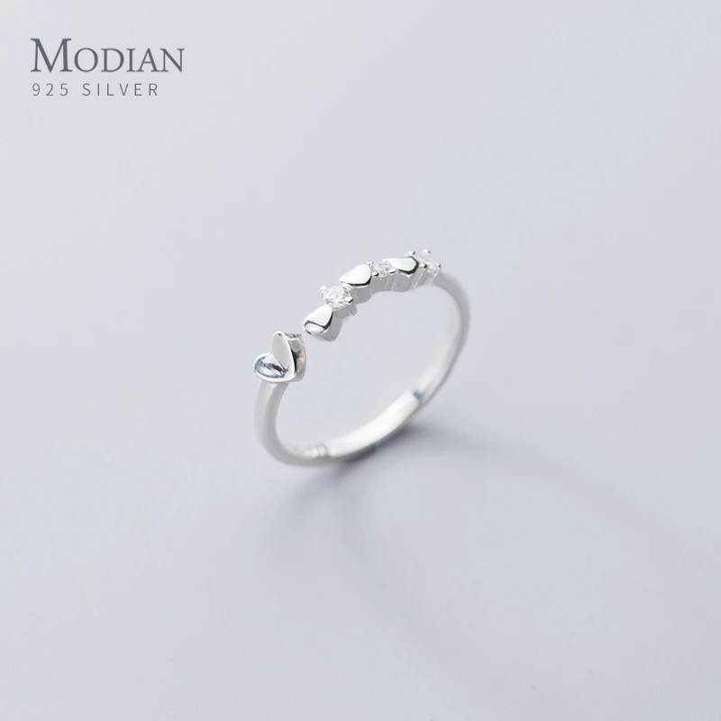 Modian прозрачными камнями простой &quotлюбящим сердцем&quot открытие Бесплатная