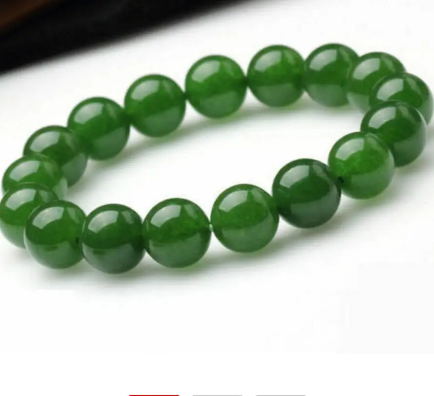

8mm Genuine Natural Green Jade Round Gemstone Beads Stretch Bracelet 7.5'' AAA