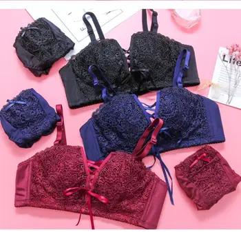 

Fashion Push Up Lace Women Bra Set Sexy Underwear Lingerie Bra Set Women's Intimates
