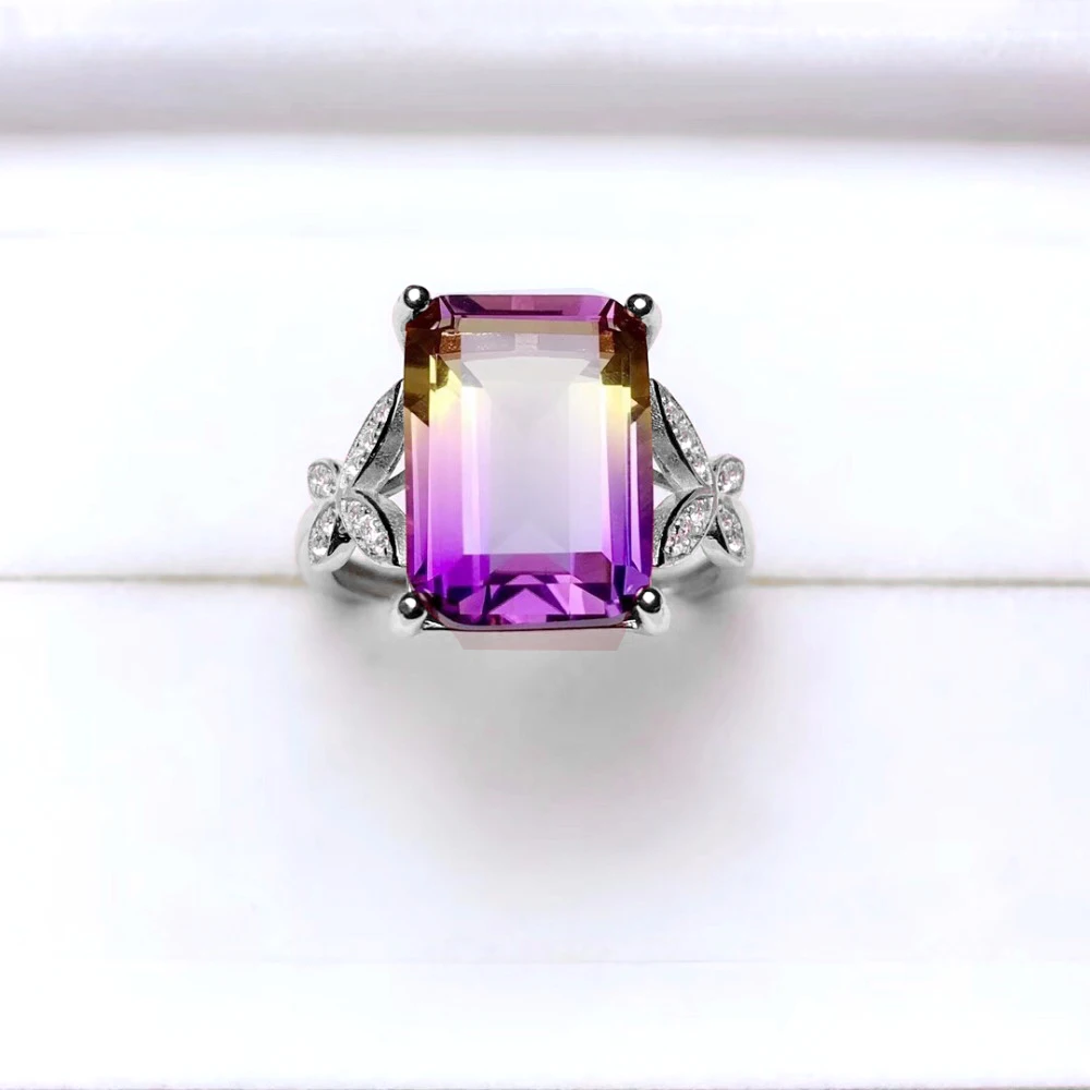 Uloveido Exquisite Gemstone Natural Amethyst Lady Ring 925 Sterling Silver Wedding Engagement Birthstone Jewellery 20% Off FJ300 | Украшения