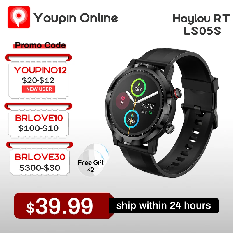 2021 Newest Haylou RT LS05S Smart Watch Sport Heart Rate Sleep Monitor IP68 Waterproof Supports iOS  Android Xiaomi Youpin