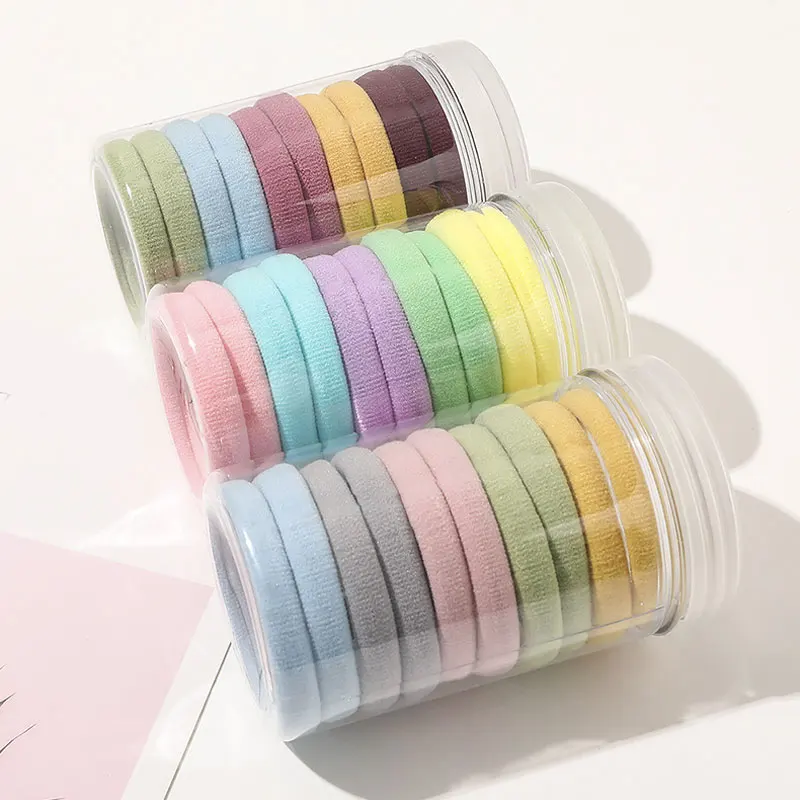 10 шт./лот женское эластичное кольцо для волос черные Однотонные резинки девочек