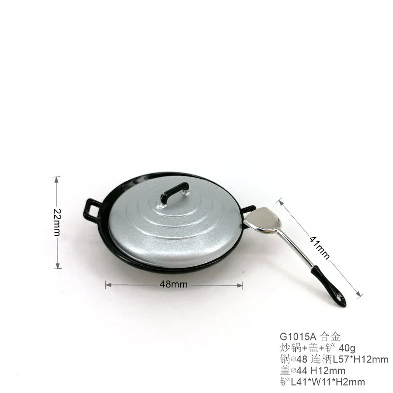 

Dollhouse Mini Set [Frying Pan with Pot Cover Spatula Model] Doll House Kitchen Accessories