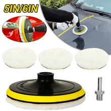 5 pçs/set almofadas de polimento para polidor carro 4 Polegada polimento círculo espuma polonês almofadas de lã buffer broca acessórios