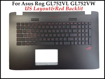 

New 90NB0A41-R31US1 0KNB0-662GUS00 13NB0941AP030 for Asus Rog GL752V GL752VL GL752VW Laptop keyboard US Palmrest Red backlit
