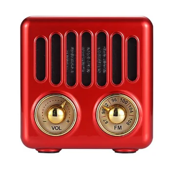 

Vintage Radio, Retro Bluetooth Speaker, FM Radio with Bluetooth 4.2, Old Fashioned Classic Style (Red)