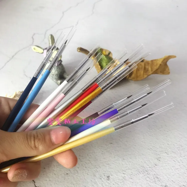 

Wenwen Home Tool Mink Hair Line Drawing Pen Feature Brush Ultra-Light Art Painting Face Top Grade Clay Pen Gel Pen