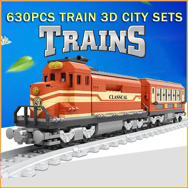 

AUSINI 25902 Compatible Legoed Transportation Train 3D Construction Building Block Set Brick Educational Hobbies Toy MOC 630pcs
