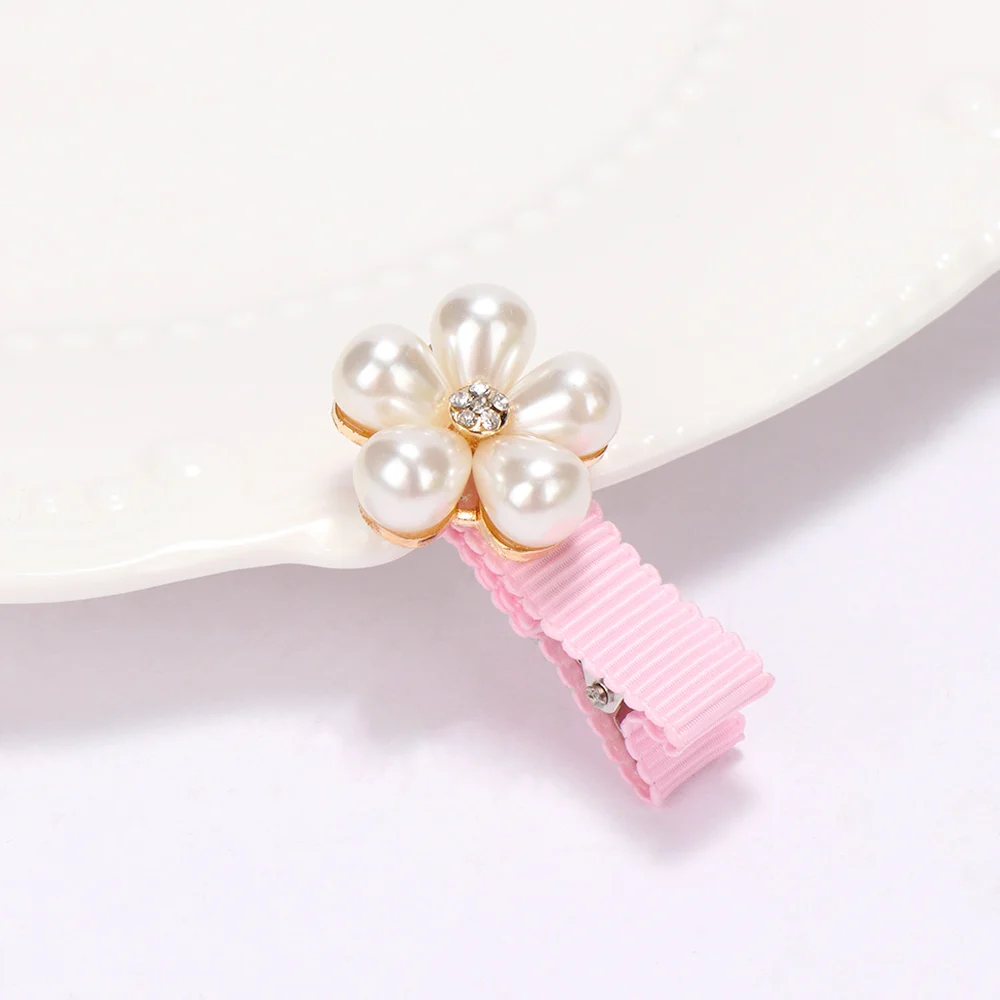 Заколки для волос с искусственным жемчугом милые детские заколки розовым бантом