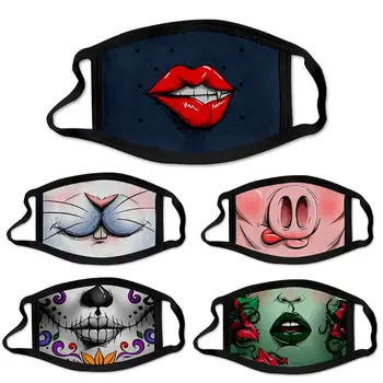 

Washable Mouth Mask Funny Animal Lips 3D Print Protective Face Cover For Halloween Christmas