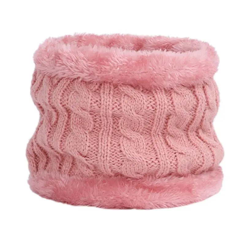 Kids Winter Beanie Hat Infinity Scarf Set Cute Fluffy Pompom Cap Neck Warmer NEW