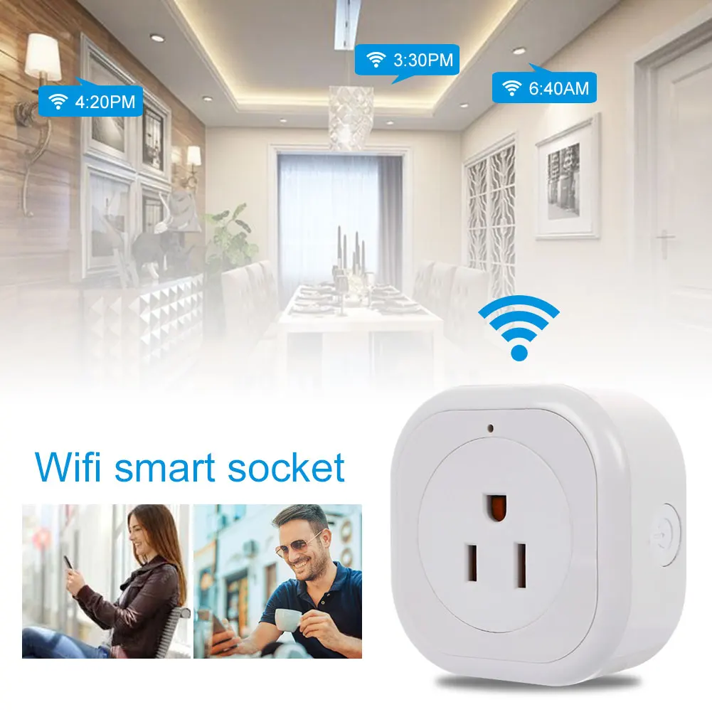 WiFi переключатель мини розетка беспроводной пульт дистанционного управления розетка с таймером затемняемый светильник умный дом совместим с Google